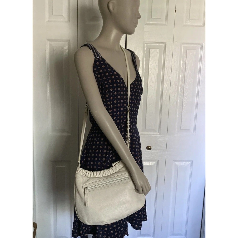 BRIGHTON Off-White Crossbody/Shoulder Leather Bag